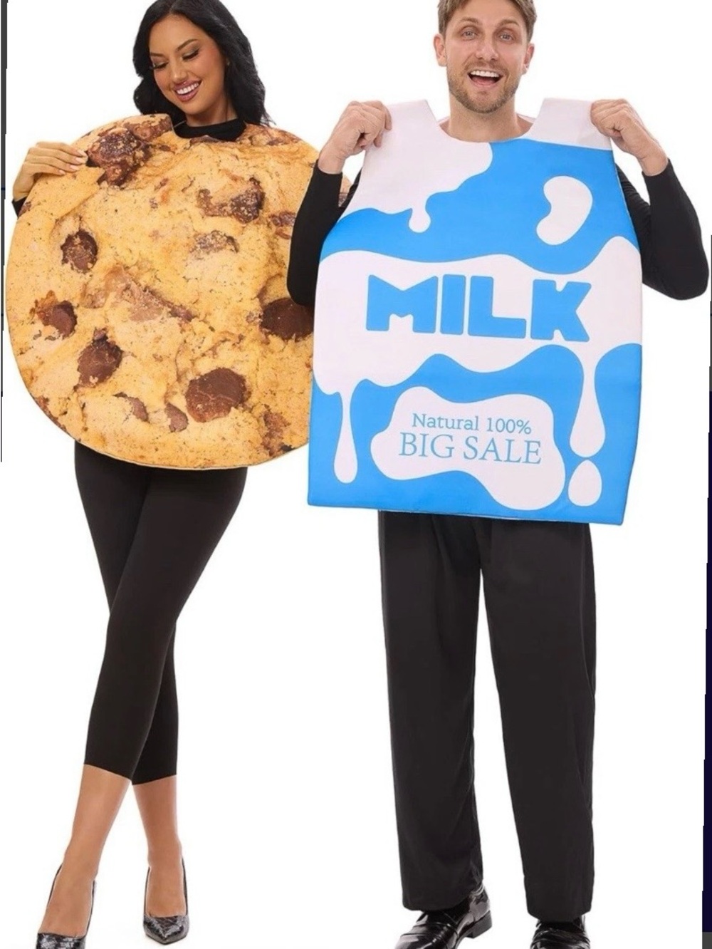 Milk and Chocolate Chip Cookie Costume Adult One Size New